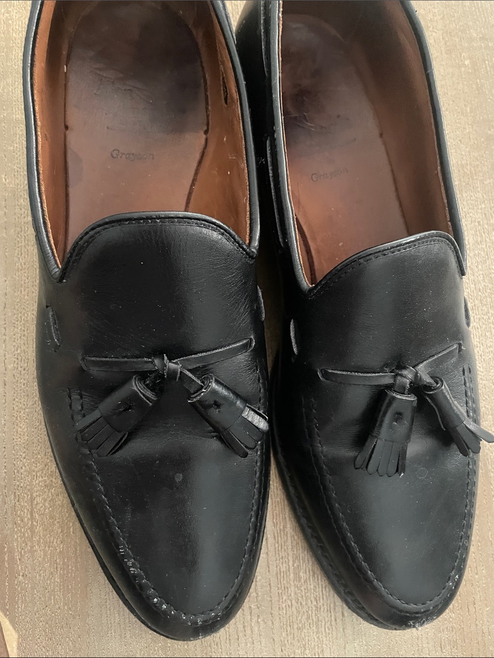 Allen Edmonds Black Leather Tassel Loafers